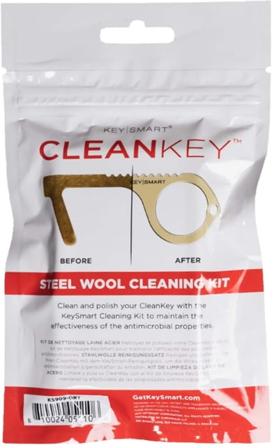KeySmart CleanKey CleanKit Steel Wool Cleaning Kit for Brass Hand Tools Grey