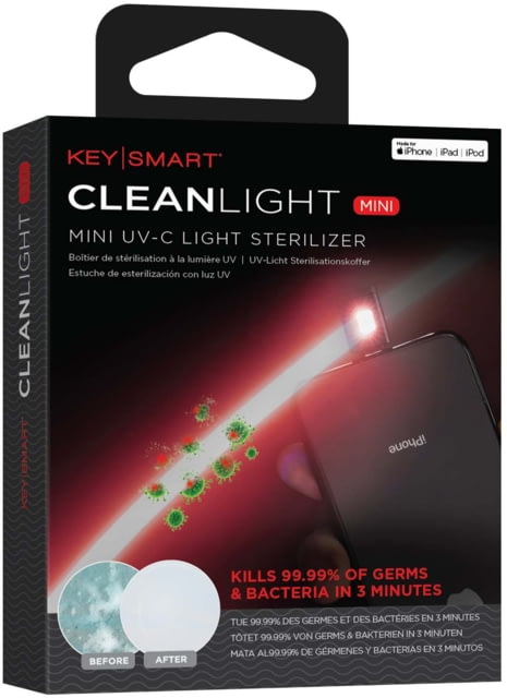 KeySmart CleanLight Mini Portable UV Sterilizer Lightning Connector Black