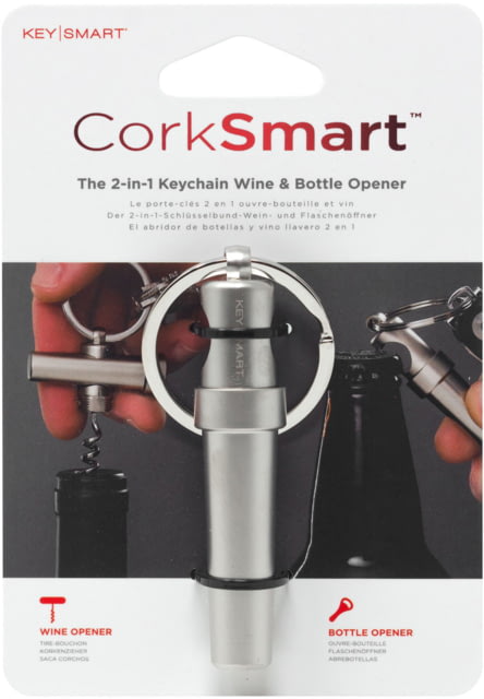 KeySmart CorkSmart Keychain Wine/Bottle Opener Stainless Steel Stainless Steel