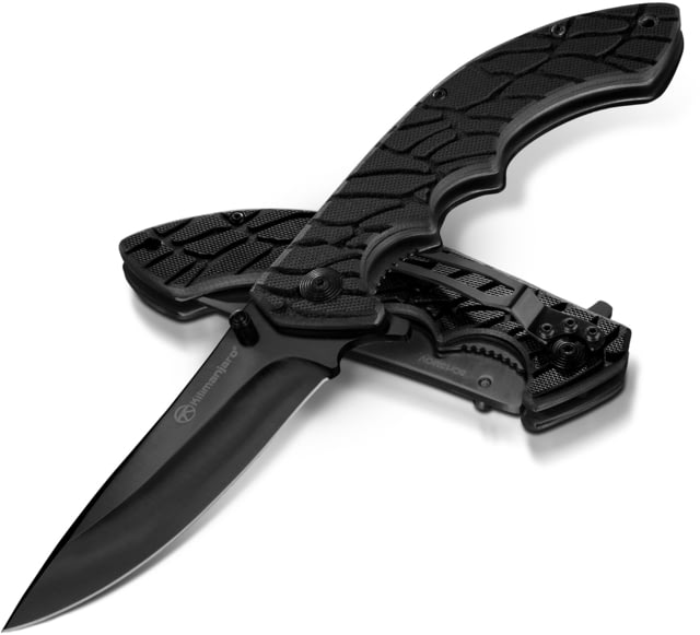 Kilimanjaro Gear Makazi Folding Knife3.8in Black G10 HandlePlain Black Blade KJ
