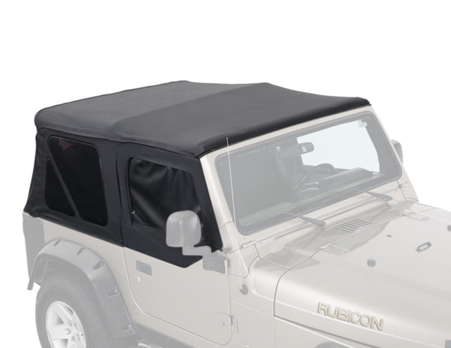 King 4WD Replacement Soft Top With Tinted Upper Doors TJ Black Diamond