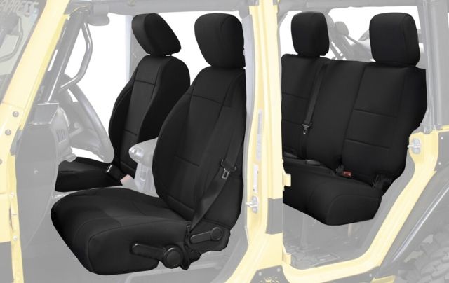 King 4WD Seat Covers Jeep Wrangler Unlimited JK 4 Door 2013 - 2018 Neoprene Black/Black