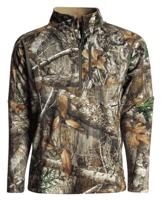 King's Camo Hunter 1/4 Zip Pullover Real Tree Edge Medium