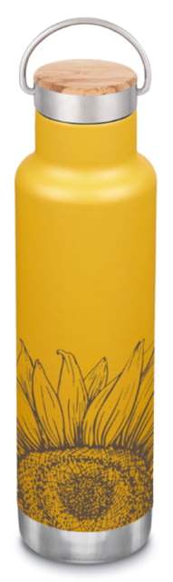 Klean Kanteen 20oz Insulated Classic Bottle w/ Bamboo Cap Sunflower