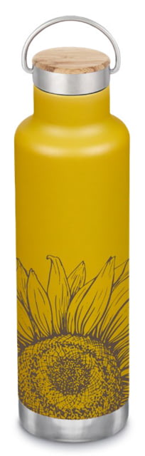 Klean Kanteen 25oz Insulated Classic Bottle w/ Bamboo Cap Sunflower