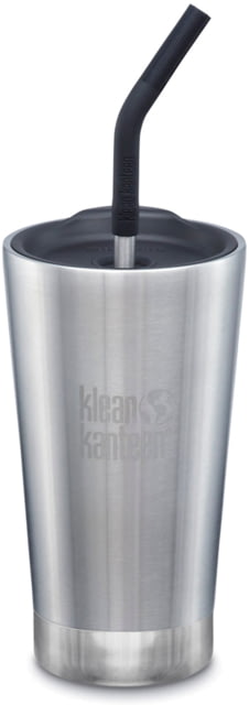 Klean Kanteen Insulated Tumbler w/Straw Lid And Straw 16oz Brushed Stainless
