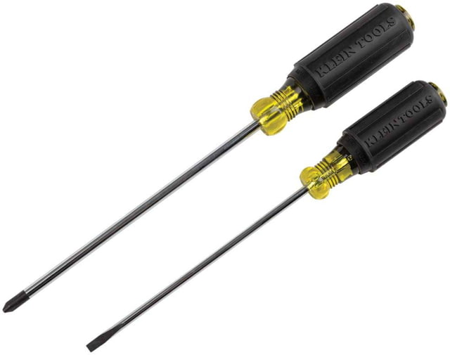 Klein Tools 3/16 Cabinet and #2 Phillips Screwdriver Set Cushion-Grip 2Piece Black/Yellow