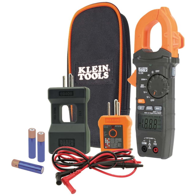 Klein Tools Clamp Meter Electrical Test Kit Orange/Black