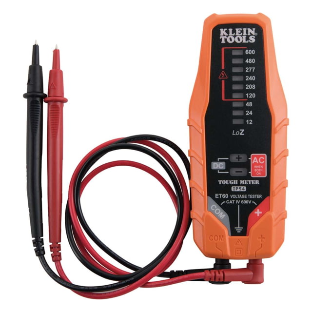 Klein Tools Electronic AC/ DC Voltage Tester 12 - 600V Orange/Black