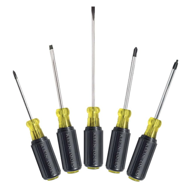 Klein Tools Klein Tools Phillips and Square Screwdriver Set Slotted 5Piece Black/Yellow