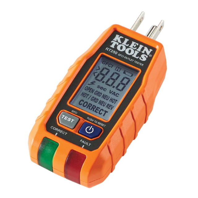 Klein Tools GFCI Receptacle Tester w/LCD Orange/Black