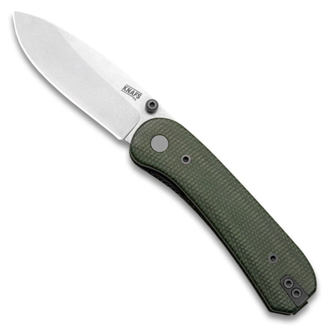 Knafs Lander 1 Pocket Contoured 2.75in Folding Knife Micarta Handle 14C28N Balde Drop Point Green/Silver