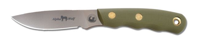 Knives of Alaska Alpha Wolf D2 Knife G-10 OD Handle Olive Drab