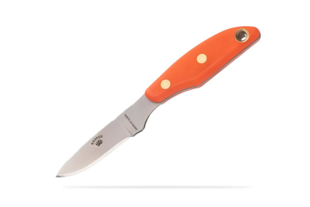 Knives of Alaska Badger Fixed Blade Knife 2.64in D2 Tool Steel Drop Point Blade Santoprene Orange Handle