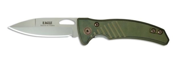 Knives of Alaska Eagle Liner Lock S30V Folding Knife G10 Handle Layered Olive Drab/Black