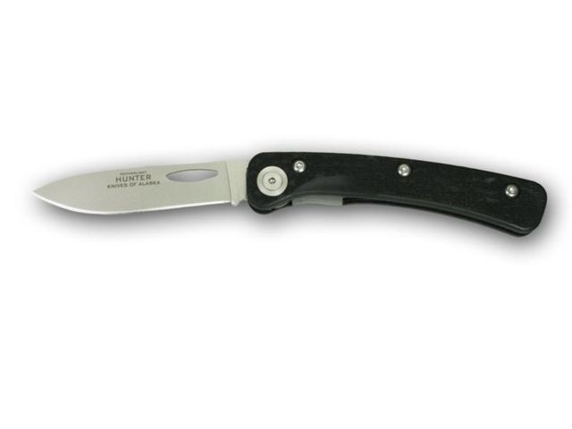 Knives of Alaska Featherlight Hunter D2 Smooth Folding Knife Suregrip Handle w/Clip Black