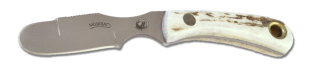 Knives of Alaska Muskrat D2 Fixed Blade Knife Stag Handle Natural
