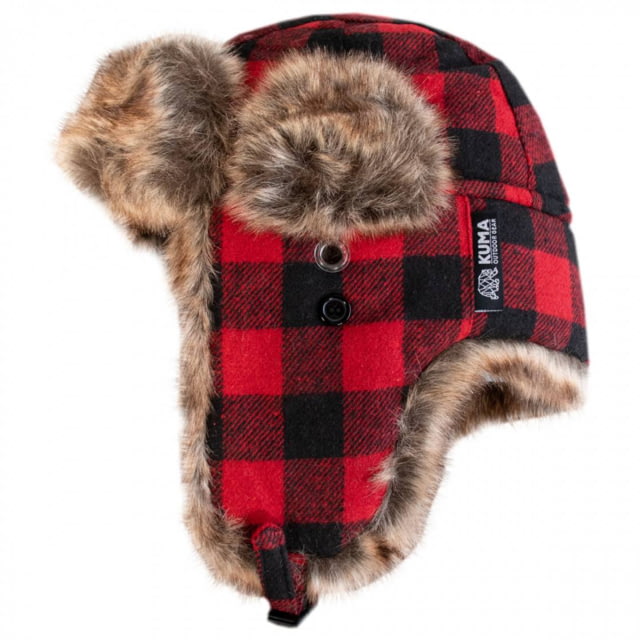 Kuma Outdoor Gear Kuma Outdoor Gear Fur Trapper Cap Black/Red