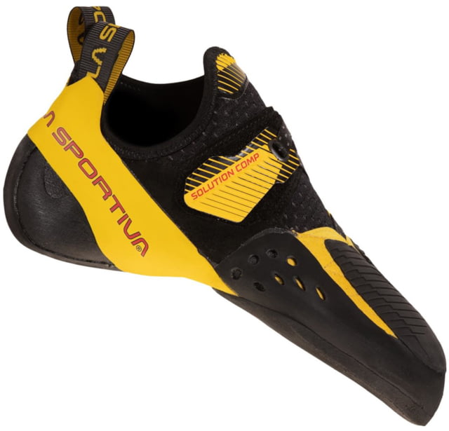 La Sportiva Solution Comp Climbing Shoes - Men's Black/Yellow 39.5 Medium