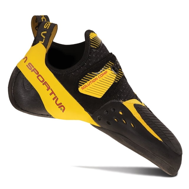 La Sportiva Solution Comp Climbing Shoes - Men's Black/Yellow 35.5 Medium