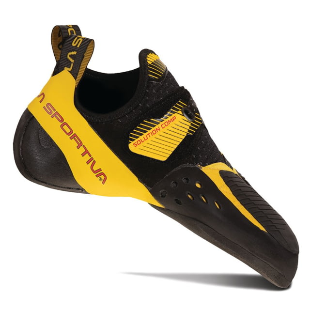 La Sportiva Solution Comp Climbing Shoes - Men's Black/Yellow 36.5