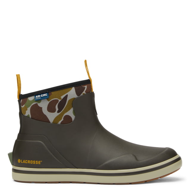 LaCrosse Footwear Alpha Deck Boot 6in - Men's 9.5 US Wide Width Black Olive/Camo 9.5