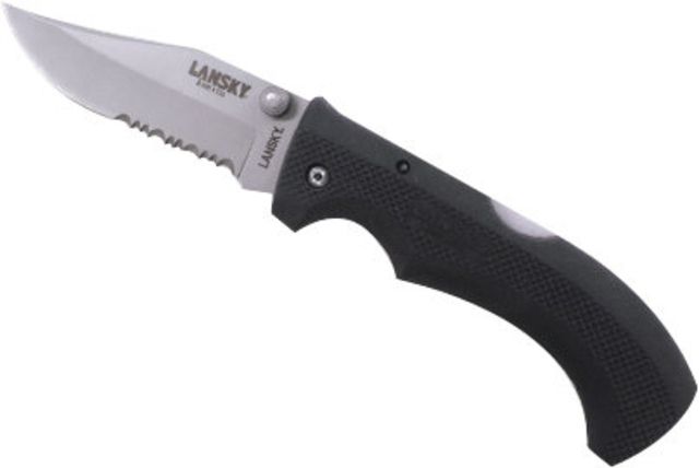 Lansky Sharpeners Easy Grip Folding Partialy Serrated Knife