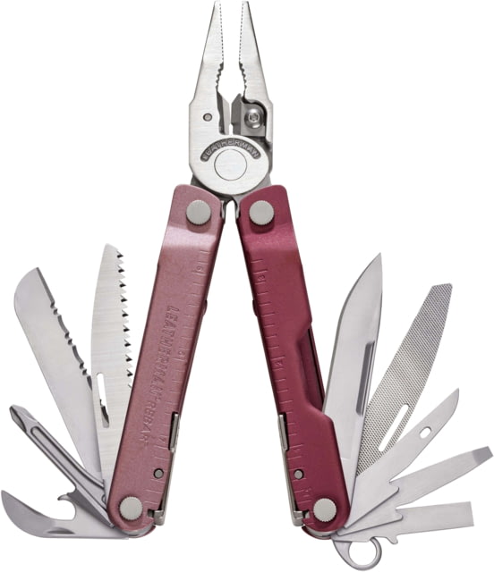 Leatherman Rebar 2.9in Multi-Tool 420HC Stainless Steel Heathered Cranberry Cranberry