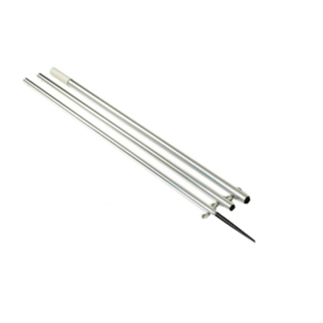Lee's Tackle 12' MKII Bright Silver Pole w/Black Spike - 1 3/8" OD