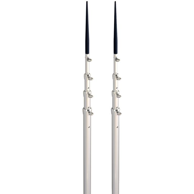 Lee's Tackle Bright Silver Black Spike Telescopic Poles f/Sidewinder 16.5'