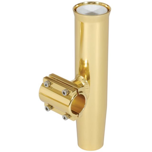 Lee's Tackle Clamp-On Rod Holder - Gold Aluminum - Horizontal Mount - Fits 1.900" O.D. Pipe