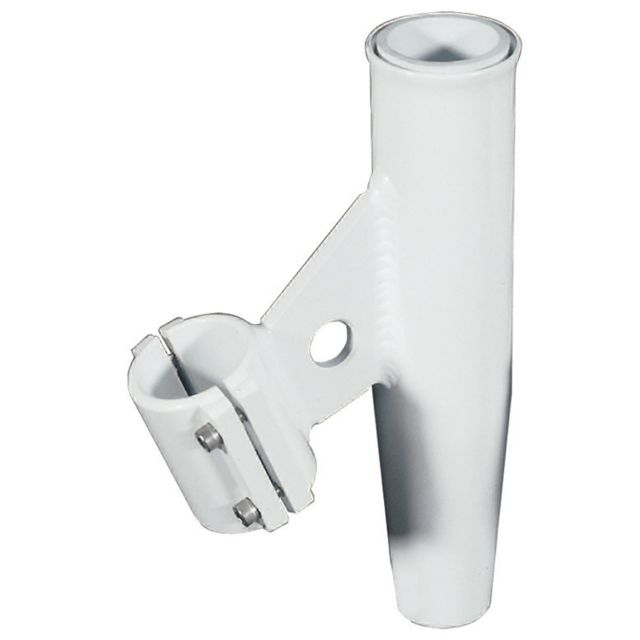 Lee's Tackle Clamp-On Rod Holder - White Aluminum - Vertical Mount - Fits 1.660" O.D. Pipe