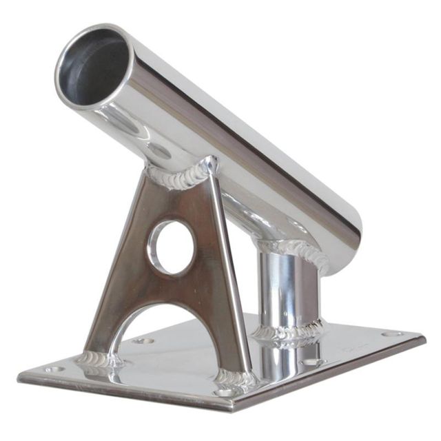 Lee's Tackle MX Pro Series Fixed Angle Center Rigger Holder - 30 - 1.5" ID - Bright Silver