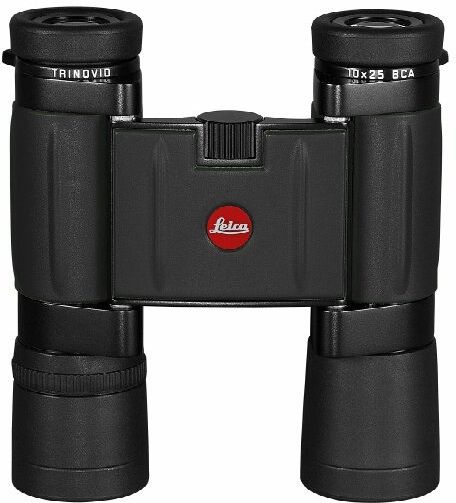Leica Trinovid 10x25mm Roof Prism BCA Binoculars w/Case Rubber Armored Black