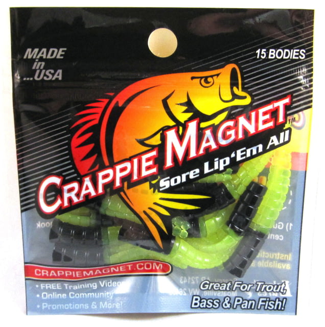Leland Crappie Magnet 15 Pc. Body Pack Black/Chartreuse