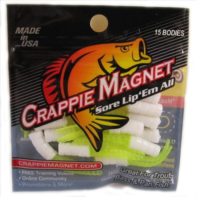 Leland Crappie Magnet 15 Pc. Body Pack White/Chartreuse