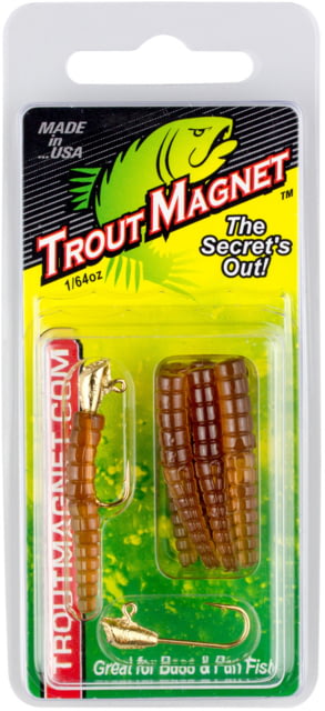Leland Trout Magnet 9 Pc. Pack 1/64 oz 7 Bodies and 2-1/64 oz Size 8 Jigheads Brown