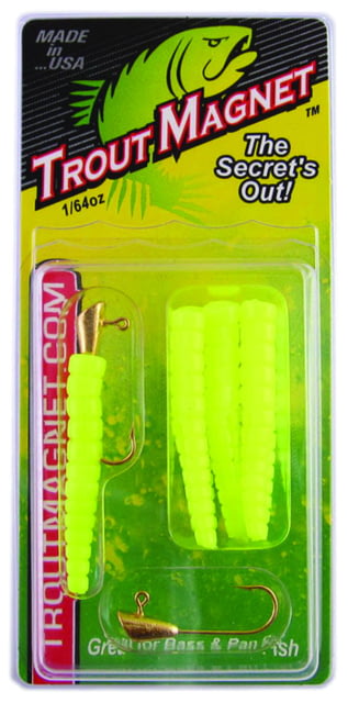 Leland Trout Magnet 9 Pc. Pack 1/64 oz 7 Bodies and 2-1/64 oz Size 8 Jigheads Chartreuse