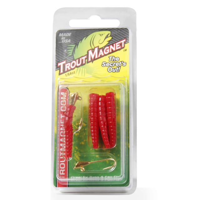 Leland Trout Magnet 9pc. Pack 7 Bodies and 2-1/64 oz Size 8 Jigheads Red