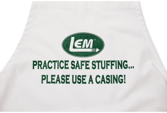 LEM Products Apron - Practice Safe Stuffing Use a Casing White