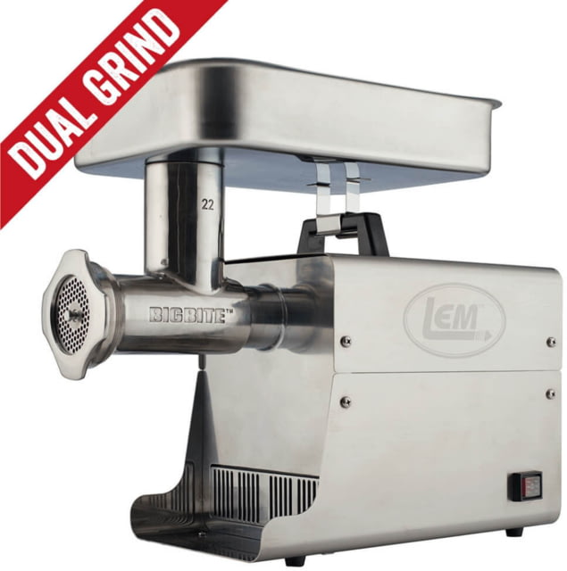LEM Products Dual Grind #22 Big Bite 1HP Meat Grinder Stainless