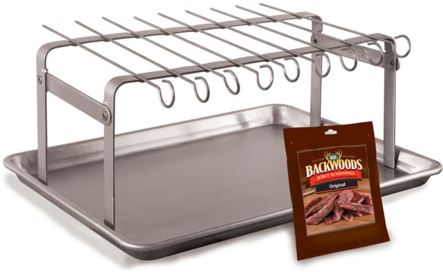 LEM Products Jerky Hanger With 9 Skewers and Seasoning Stainless
