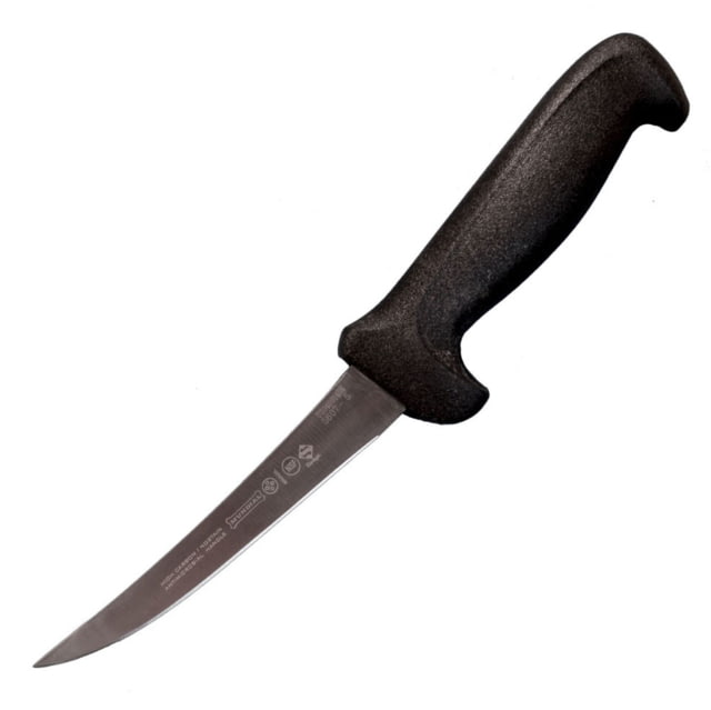 LEM Products Mundial 5in Curved Narrow Semi-Flex Knife High-Carbon Stain Free Steel Blade Polypropylene Black Handle