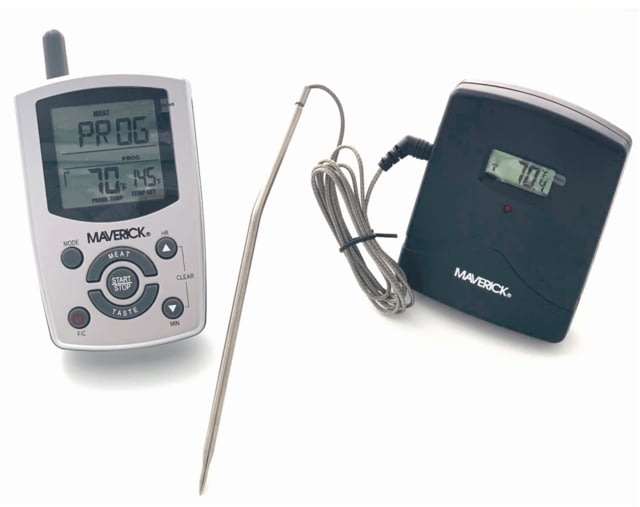 LEM Products Thermometer w/ Remote Timer and Alarm Black Thermometer White Alarm