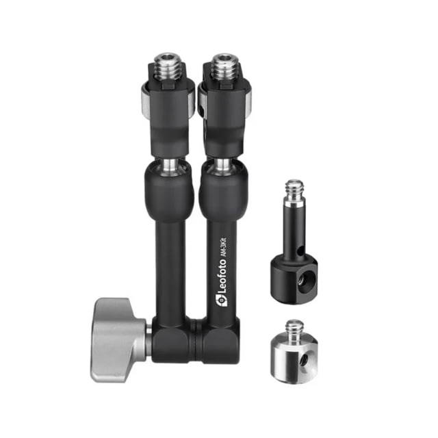 Leofoto AM-3 Kit Versa Magic Arm w/ Anti-Twist Adapter 3/8th Mounting Screws Black