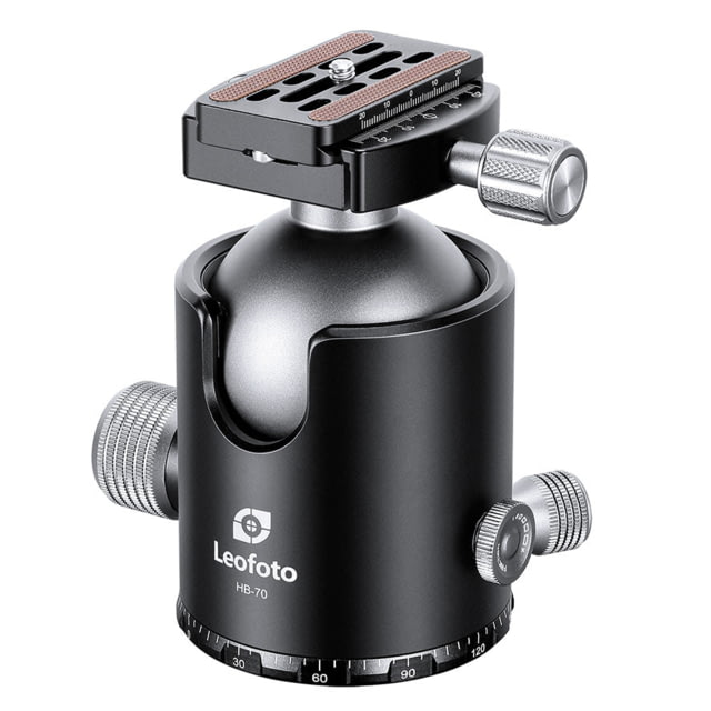 Leofoto  70mm Pro Heavy-Duty Ball Head w/Quick Release Plate & Case Black