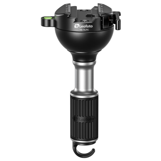 Leofoto  Leveling Head w/ Large Handle for 75mm Bowl Arca/Picatinny Hybrid Lever-Release Clamp Black