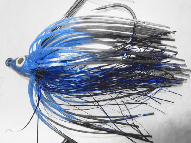 Lethal Weapon Lure Co Lethal Weapon II Swimming Jig Hand-Tied Hand Paintedweedless1/4oz5/0 Owner hook- light wire Black and Blue FT