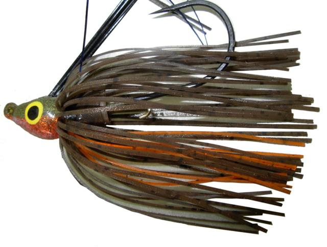 Lethal Weapon Lure Co Lethal Weapon II Swimming Jig Hand-Tied Hand Painted weedless3/8oz5/0 Owner hook-light wire Green Pumpkin Orange