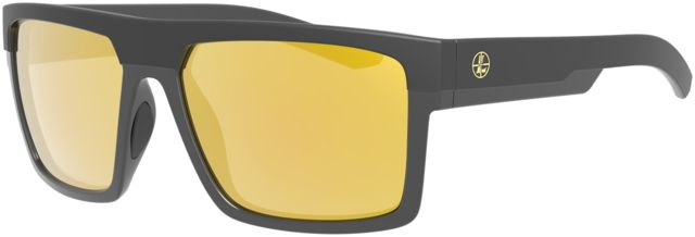 Leupold Becnara Sunglasses Matte Black/Gloss Black Frame Square Orange Mirror Lens Polarized Regular-Wide